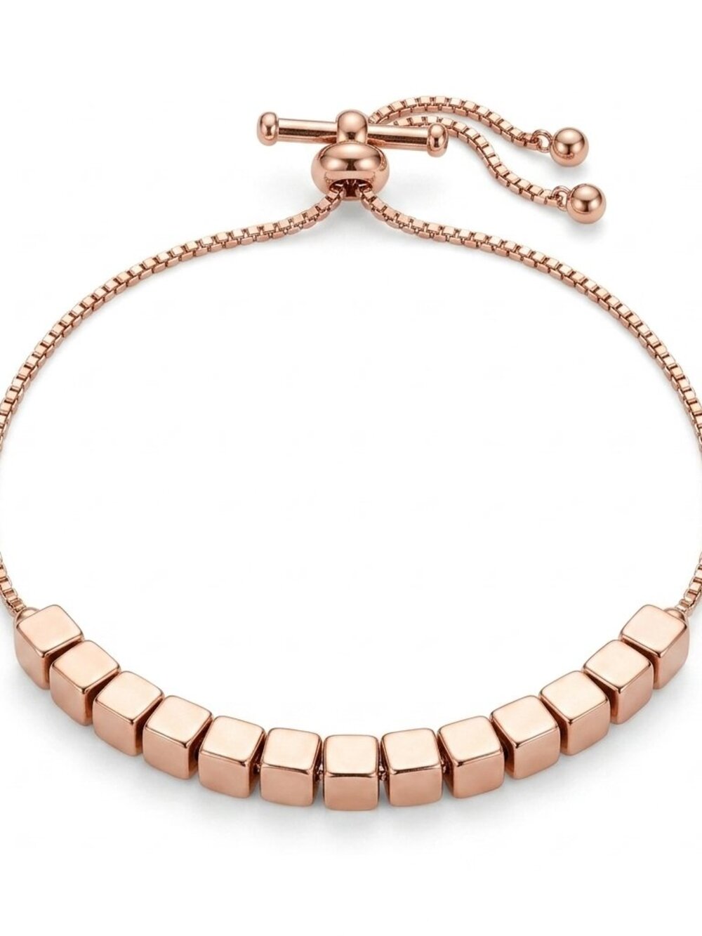 Elegant Rose Gold Cube Bracelet